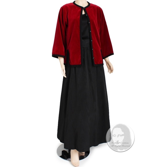 Yves Saint Laurent Skirt Black Moire Maxi Rare Ballet Russes Vintage 70s EU 42 - Picture 4 of 16